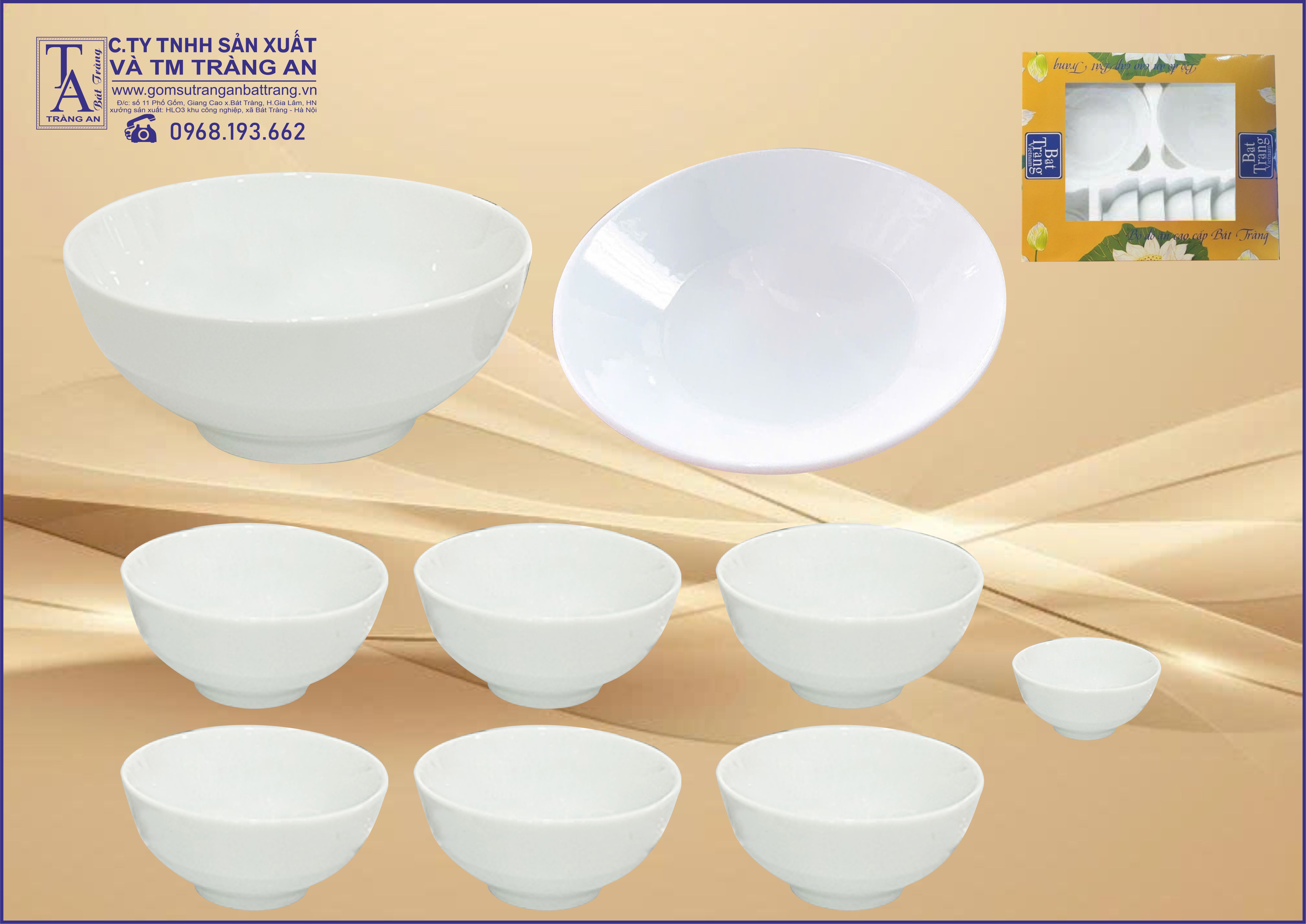 Bộ đồ ăn gốm sứ bát tràng